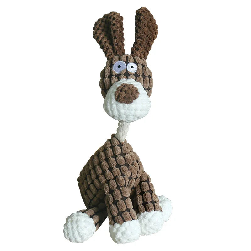 Fun Pet Toy Donkey Shape Corduroy Chew For Dogs Puppy Squeaker