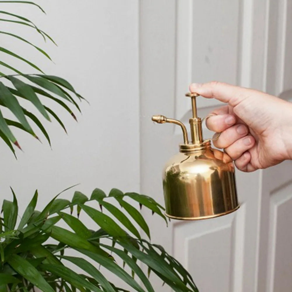 Brass Watering Can Spray Bottle; Vintage Water Cans; Succulent Plants Golden Gardening Spraying Can