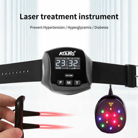 Laser Therapy Watch, Red Green Blue Yellow light; Diabetes glucose control type 1 & 2  laser physiotherapy