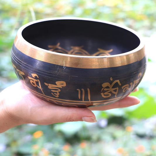 Nepal Tibetan Sing Bowl, Handmade Buddha Sound Bowl, Yoga Meditation Bowl, Tibetan Bronze Chime Bell, Singing Relax Bowl Striker