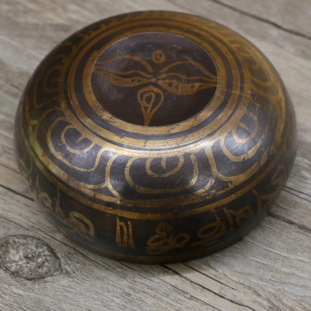 Nepal Tibetan Sing Bowl, Handmade Buddha Sound Bowl, Yoga Meditation Bowl, Tibetan Bronze Chime Bell, Singing Relax Bowl Striker