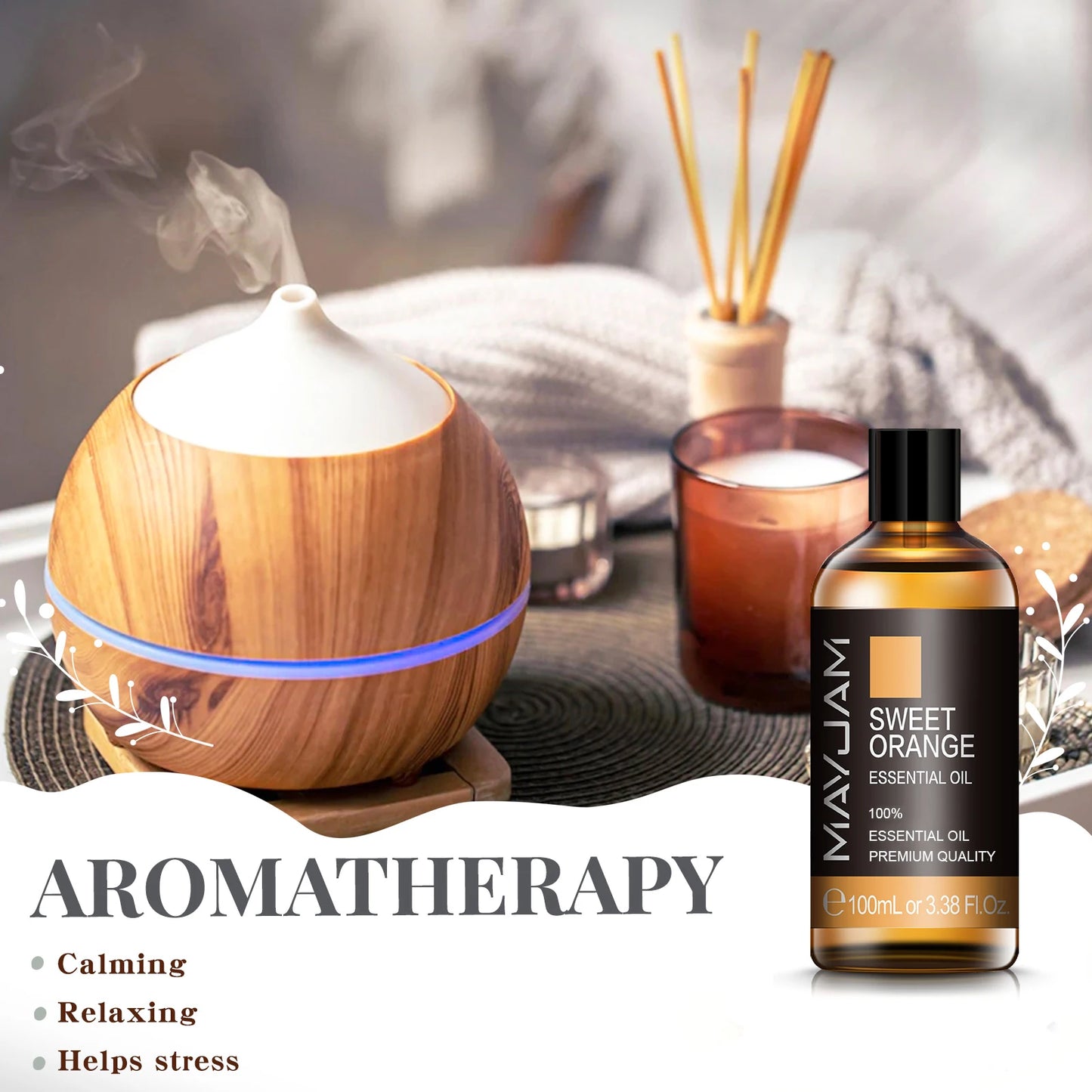 100ml Pure Natural Jasmine Tea Tree Sandalwood Essential Oils Diffuser Plant Lavender Vanilla Rosemary Eucalyptus Essential Oil