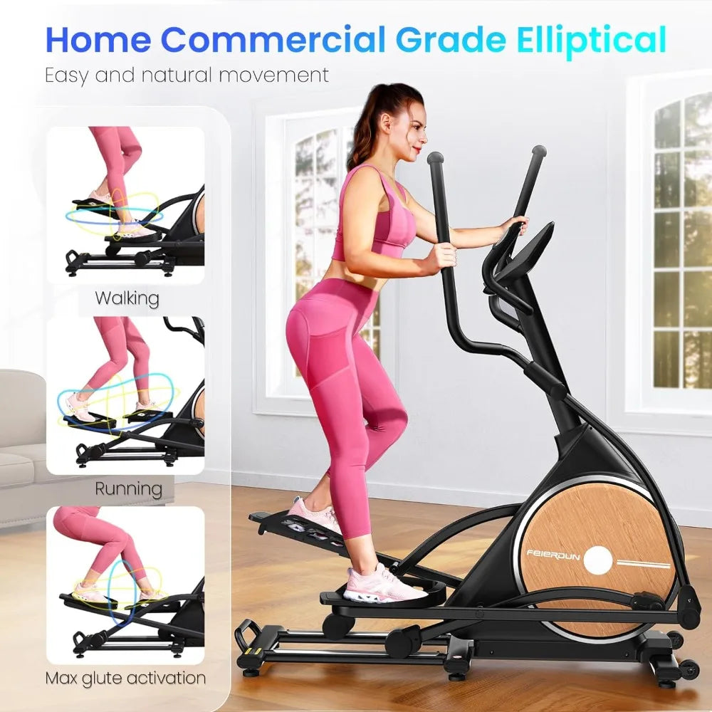 Elliptical Machine, Cross Trainer for Home Use, Hyper-Quiet Electromagnetic Front Driving System,32 Resistance Levels