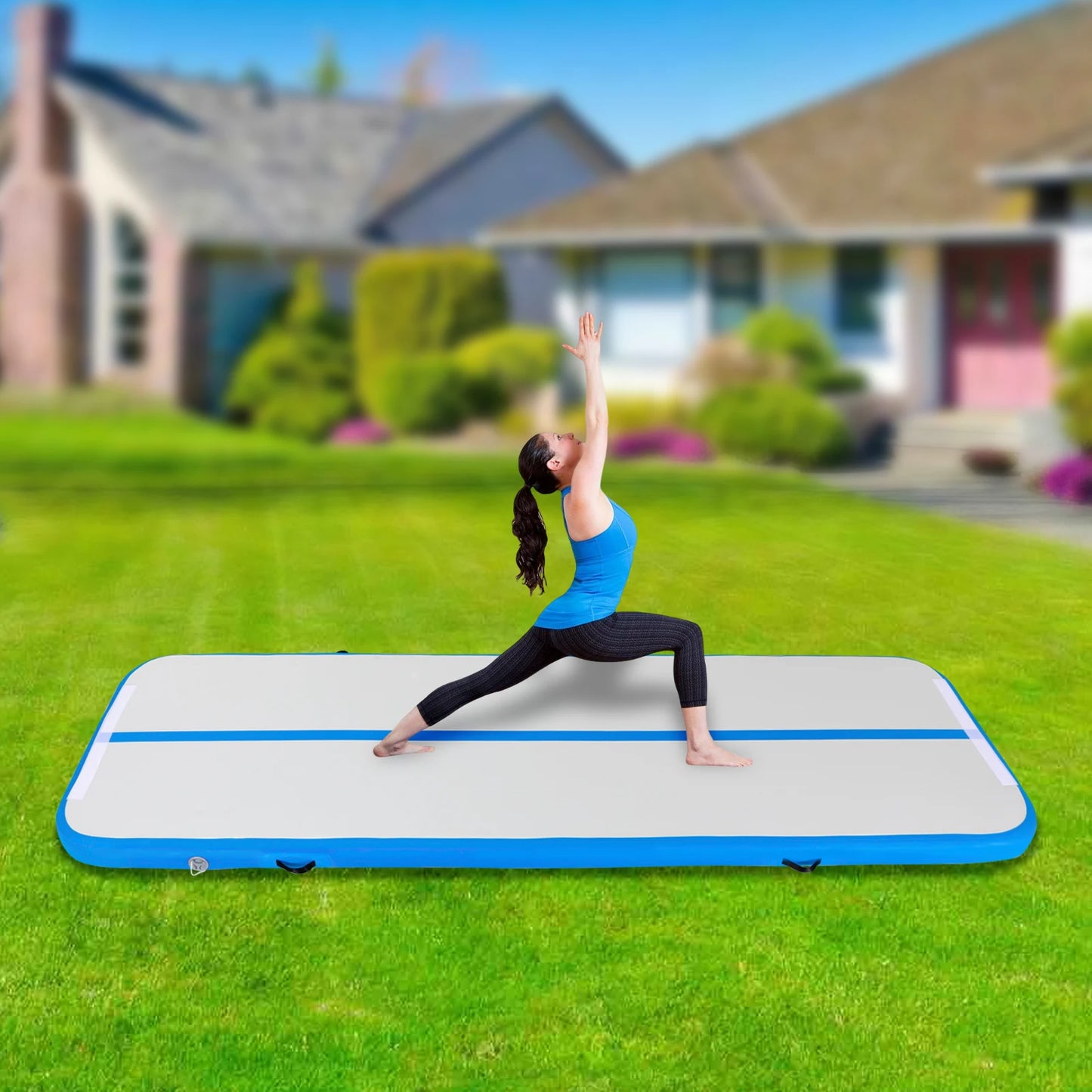 Inflatable Air Gymnastic Mat,  4 inch Thickness Gymnastics Training/Cheerleading/Yoga/Water Mat