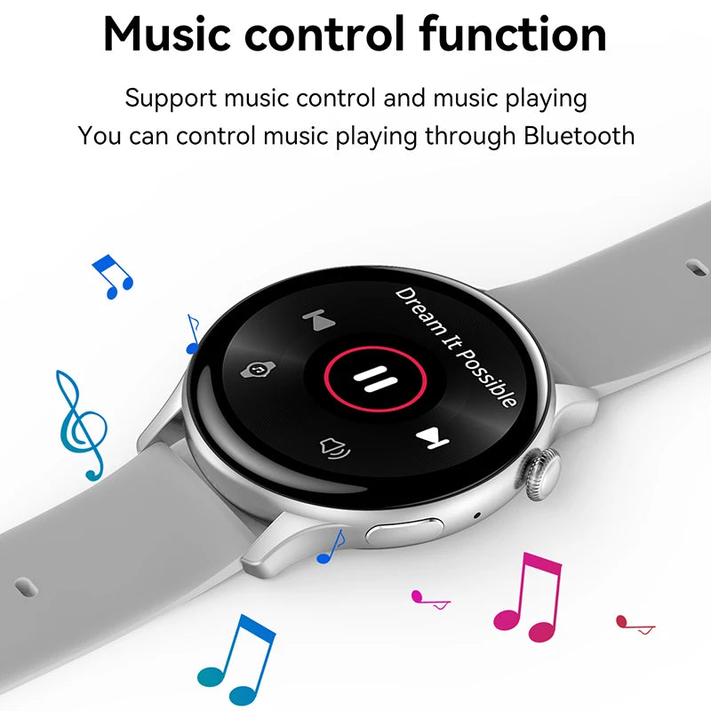 Bluetooth Smartwatch Always Display Time Heart Rate Monitoring