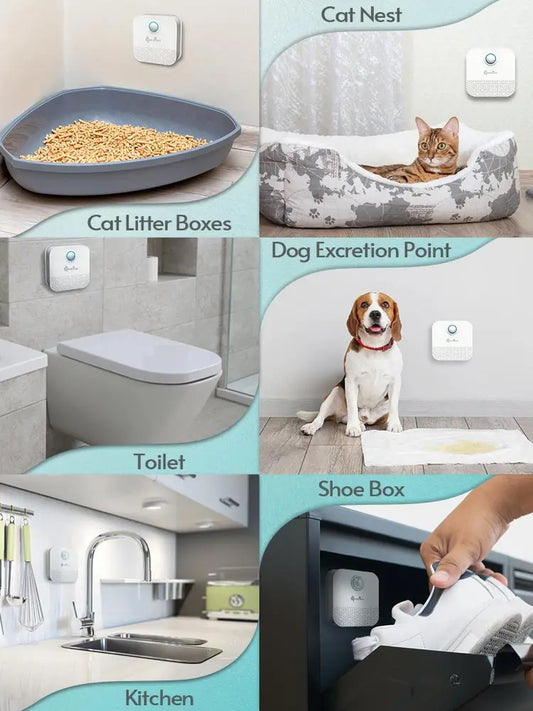 DownyPaws 4000mAh Smart Cat Odor Purifier For Litter Box Deodorizer Pet Toilet Air Purifier For Dog