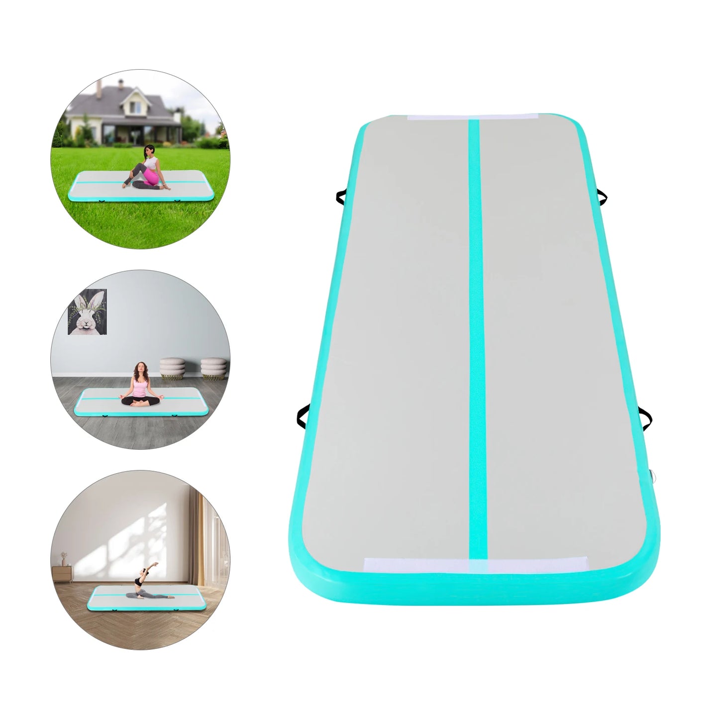 Inflatable Air Gymnastic Mat,  4 inch Thickness Gymnastics Training/Cheerleading/Yoga/Water Mat