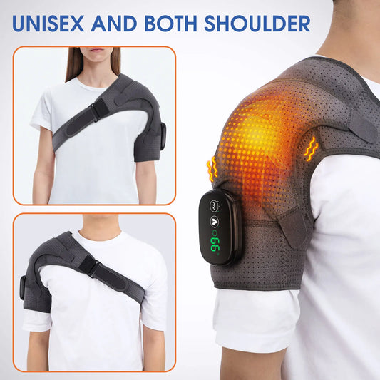 Heating Shoulder Vibration Massager Brace  Arthritis Pain Relief Belt