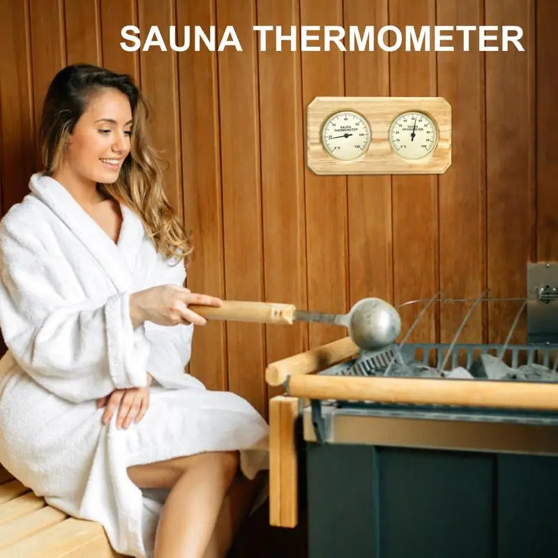 Wood Sauna Thermometer/Hygrometer; 2 in 1 Sauna Room Humidity Temperature Gauge; Indoor Humidity Temperature Measure Tester Meter