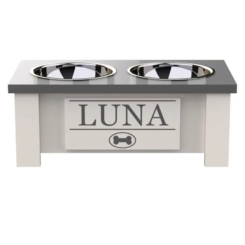 Personalized Stainless Steel Elevated Dog Bowl Stand for Large, Medium, Small, X-Small Dogs Food and Water Bowls