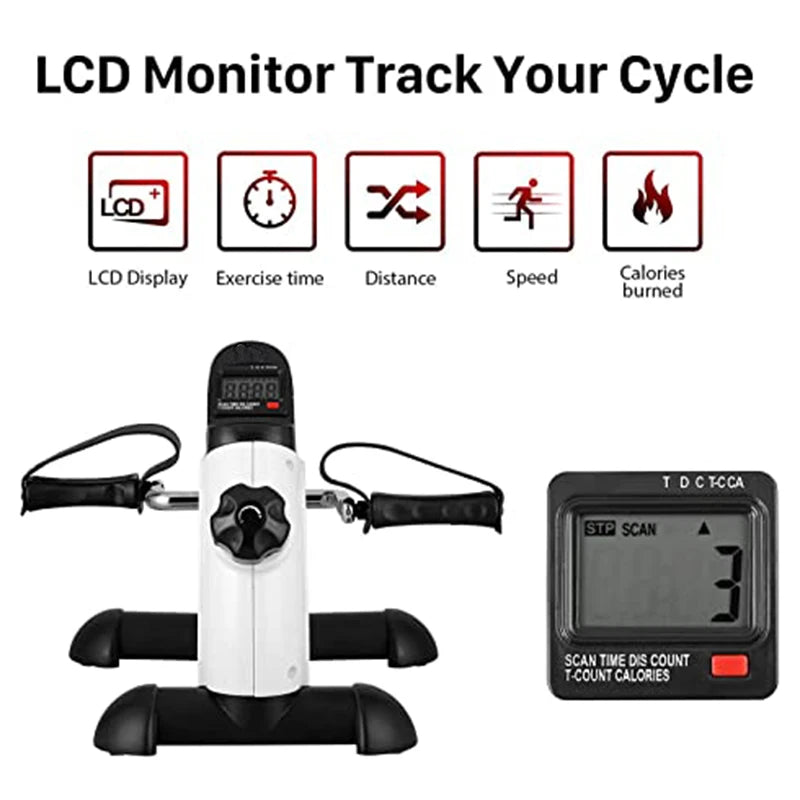 Under Desk Bike Pedal Exerciser For Arms And Legs  With LCD Display