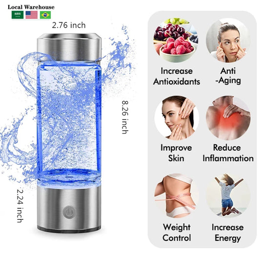 Portable Electric Filter Hydrogen Water Bottle; Negative Ion Water Cup; Hydrogen-Rich Generator Water Bottle