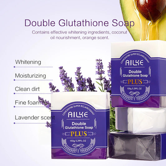 Whitening Soap, With Organic Glutathione & Lavender, For Face, Body , Hair, Clean Skin,