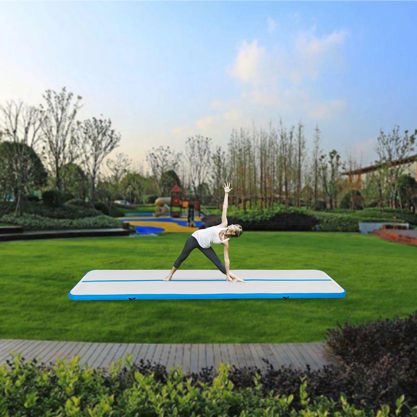 Inflatable Air Gymnastic Mat,  4 inch Thickness Gymnastics Training/Cheerleading/Yoga/Water Mat