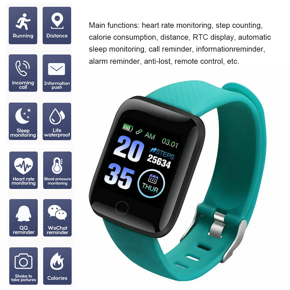 Smart Watch Heart Rate/Sports/Blood Pressure/Fitness Tracker Waterproof Watches