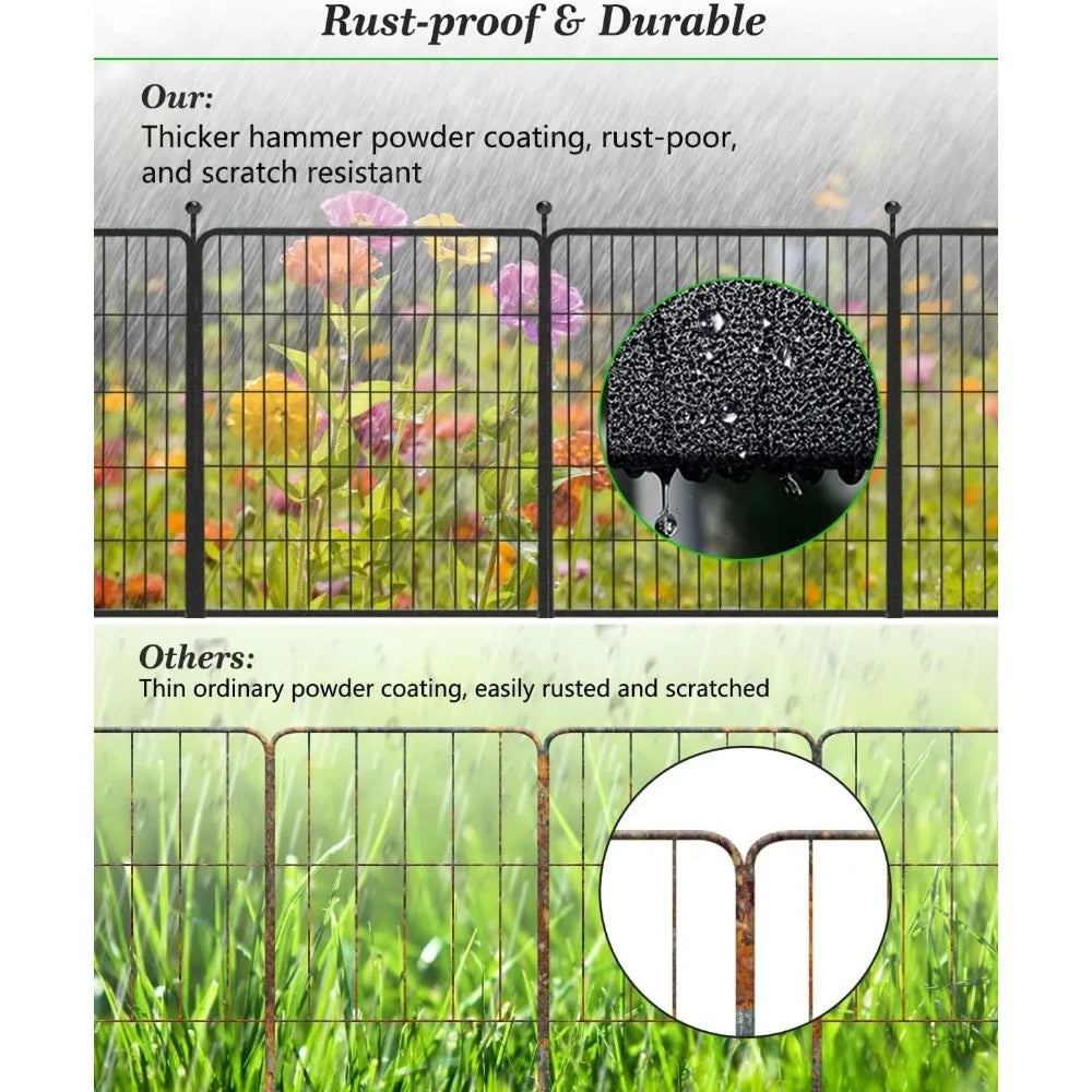 Garden Fence/Privacy Border, 23ft(L)×32in(H) 10 Panels Fencing