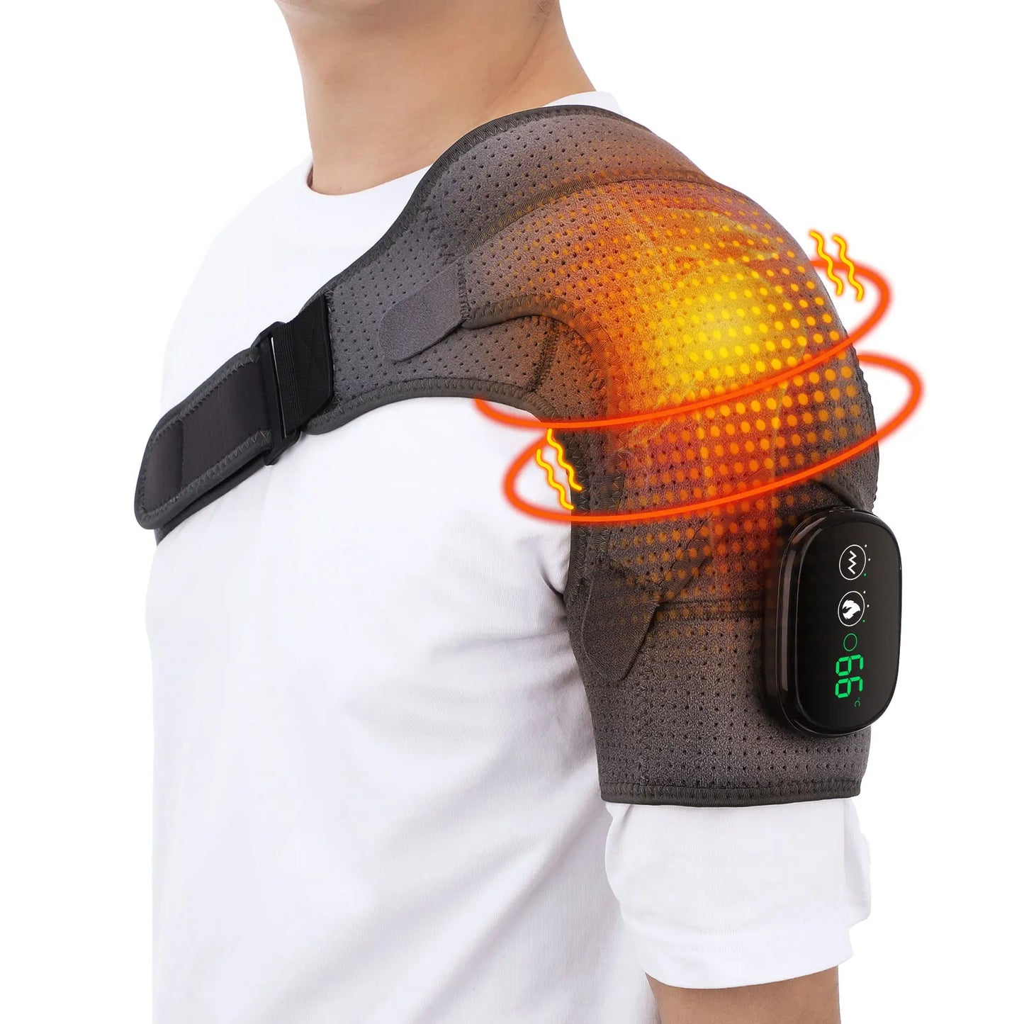 Heating Shoulder Vibration Massager Brace  Arthritis Pain Relief Belt