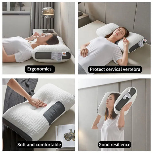 Super 3D Ergonomic Pillow Supports/Protects The Neck Spine Orthopedic Contour Pillow
