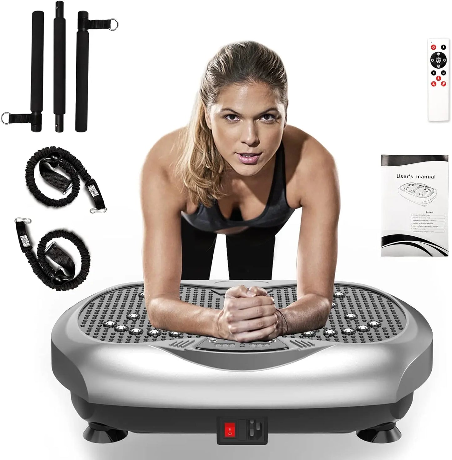 Vibration Plate Exercise Machine - Whole Body Workout Vibration Platform; Lymphatic Drainage Machine