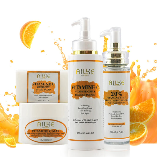 Organic Vitamin C Skin Care Body Lotion, Regenerate Face Cream, Brightening Serum